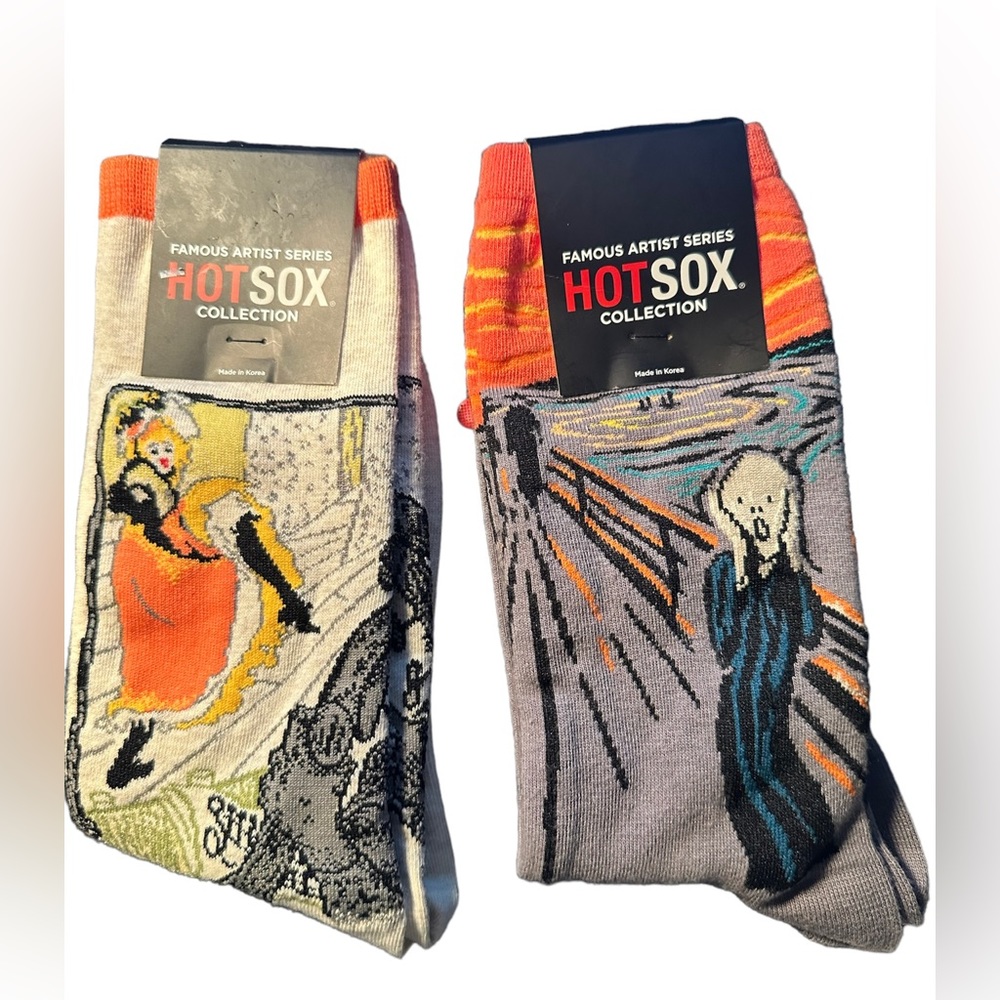 HOTSOX Famous Artist Series "The Scream" and "Jane Avril" Size 9-11